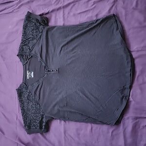 Torrid Slub Jersey Tshirt, Lace Sleeves